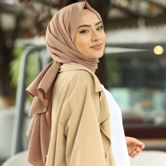Organic Scarfs Pamuk Kraş Cazz Şal Modeli - Vizon - Organic ScarfsOrganic Scarfs