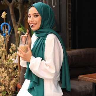 Organic Scarfs Pamuk Kraş Cazz Şal Modeli - Yeşil - Organic ScarfsOrganic Scarfs