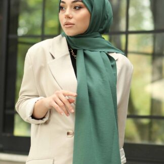 Organic Scarfs Pamuk Kraş Cazz Şal Modeli - Yeşil - Organic ScarfsOrganic Scarfs