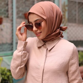 Organic Scarfs Pamuk Kraş Eşarp - Sütlü Kahve - Organic ScarfsOrganic Scarfs