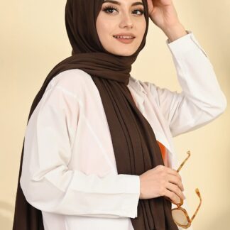 Organic Scarfs Tesettür Penye Şal Hijap Modeli - Acı Kahve - Organic ScarfsOrganic Scarfs