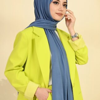 Organic Scarfs Tesettür Penye Şal Hijap Modeli - Açık İndigo - Organic ScarfsOrganic Scarfs