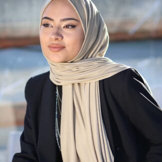 Organic Scarfs Tesettür Penye Şal Hijap Modeli - Açık Latte - Organic ScarfsOrganic Scarfs