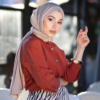 Organic Scarfs Tesettür Penye Şal Hijap Modeli - Açık Vizon - Organic ScarfsOrganic Scarfs