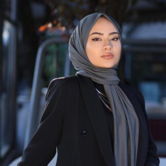 Organic Scarfs Tesettür Penye Şal Hijap Modeli - Antrasit - Organic ScarfsOrganic Scarfs