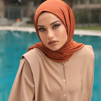 Organic Scarfs Tesettür Penye Şal Hijap Modeli - Bal Kabağı - Organic ScarfsOrganic Scarfs