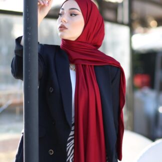 Organic Scarfs Tesettür Penye Şal Hijap Modeli - Bordo - Organic ScarfsOrganic Scarfs