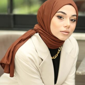 Organic Scarfs Tesettür Penye Şal Hijap Modeli - Canlı Kahverengi - Organic ScarfsOrganic Scarfs