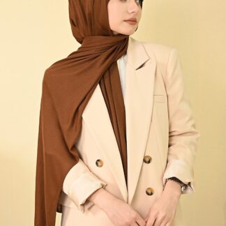 Organic Scarfs Tesettür Penye Şal Hijap Modeli - Çikolata - Organic ScarfsOrganic Scarfs