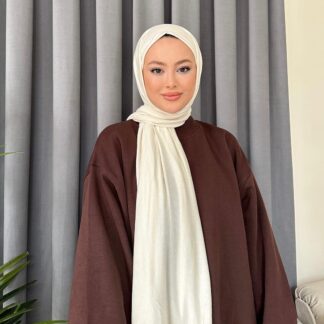 Organic Scarfs Tesettür Penye Şal Hijap Modeli - Ekru - Organic ScarfsOrganic Scarfs