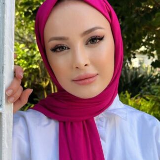 Organic Scarfs Tesettür Penye Şal Hijap Modeli - Fuşya - Organic ScarfsOrganic Scarfs