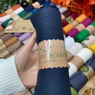 Organic Scarfs Tesettür Penye Şal Hijap Modeli - Gece Mavisi - Organic ScarfsOrganic Scarfs