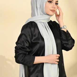 Organic Scarfs Tesettür Penye Şal Hijap Modeli - Gri - Organic ScarfsOrganic Scarfs