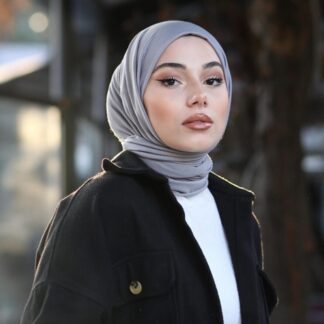 Organic Scarfs Tesettür Penye Şal Hijap Modeli - Gri - Organic ScarfsOrganic Scarfs