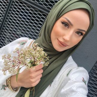 Organic Scarfs Tesettür Penye Şal Hijap Modeli - Haki - Organic ScarfsOrganic Scarfs