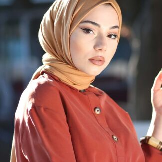 Organic Scarfs Tesettür Penye Şal Hijap Modeli - Hardal - Organic ScarfsOrganic Scarfs