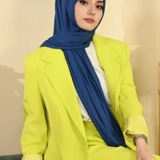 Organic Scarfs Tesettür Penye Şal Hijap Modeli - İndigo - Organic ScarfsOrganic Scarfs