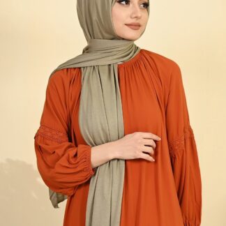 Organic Scarfs Tesettür Penye Şal Hijap Modeli - Küf Yeşili - Organic ScarfsOrganic Scarfs