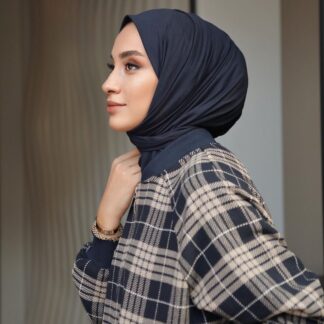 Organic Scarfs Tesettür Penye Şal Hijap Modeli - Lacivert - Organic ScarfsOrganic Scarfs