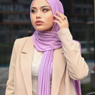 Organic Scarfs Tesettür Penye Şal Hijap Modeli - Lila - Organic ScarfsOrganic Scarfs
