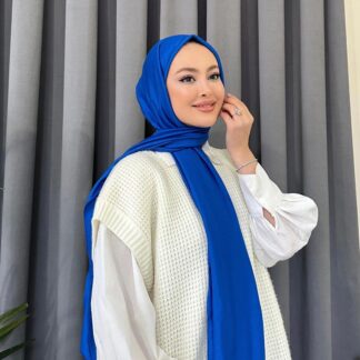 Organic Scarfs Tesettür Penye Şal Hijap Modeli - Mavi - Organic ScarfsOrganic Scarfs