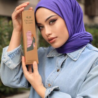 Organic Scarfs Tesettür Penye Şal Hijap Modeli - Morcivert - Organic ScarfsOrganic Scarfs