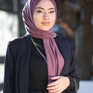 Organic Scarfs Tesettür Penye Şal Hijap Modeli - Mürdüm - Organic ScarfsOrganic Scarfs