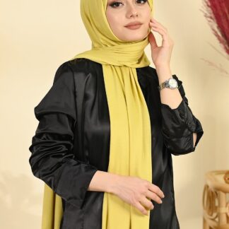 Organic Scarfs Tesettür Penye Şal Hijap Modeli - Sarı - Organic ScarfsOrganic Scarfs