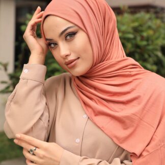 Organic Scarfs Tesettür Penye Şal Hijap Modeli - Şeftali - Organic ScarfsOrganic Scarfs