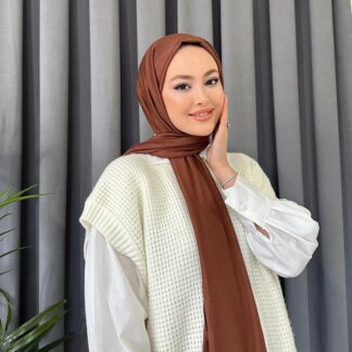 Organic Scarfs Tesettür Penye Şal Hijap Modeli - Sıcak Kahve - Organic ScarfsOrganic Scarfs