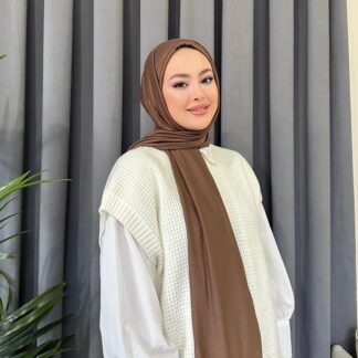 Organic Scarfs Tesettür Penye Şal Hijap Modeli - Soğuk Kahve - Organic ScarfsOrganic Scarfs