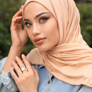 Organic Scarfs Tesettür Penye Şal Hijap Modeli - Somon - Organic ScarfsOrganic Scarfs