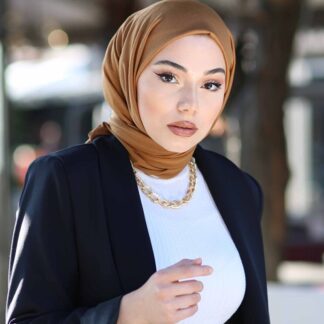Organic Scarfs Tesettür Penye Şal Hijap Modeli - Taba - Organic ScarfsOrganic Scarfs