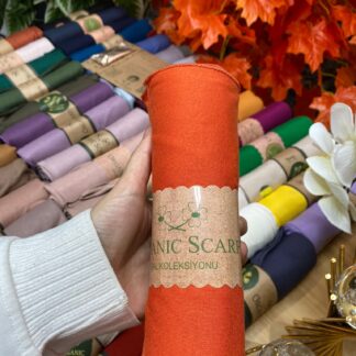 Organic Scarfs Tesettür Penye Şal Hijap Modeli - Turuncu - Organic ScarfsOrganic Scarfs