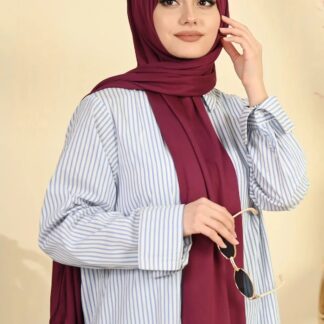 Organic Scarfs Tesettür Penye Şal Hijap Modeli - Vişne - Organic ScarfsOrganic Scarfs