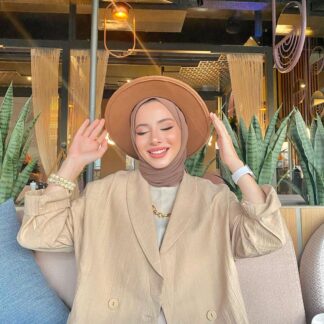 Organic Scarfs Tesettür Penye Şal Hijap Modeli - Vizon - Organic ScarfsOrganic Scarfs