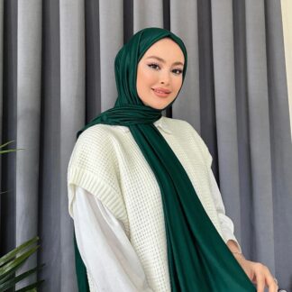 Organic Scarfs Tesettür Penye Şal Hijap Modeli - Zümrüt - Organic ScarfsOrganic Scarfs