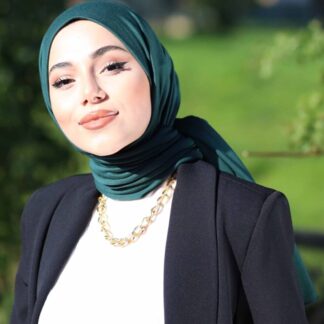 Organic Scarfs Tesettür Penye Şal Hijap Modeli - Zümrüt - Organic ScarfsOrganic Scarfs