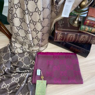 Orjinal Yün İpek A Kalite Çift Taraflı Marka Şal - Fuşya - Organic ScarfsOrganic Scarfs