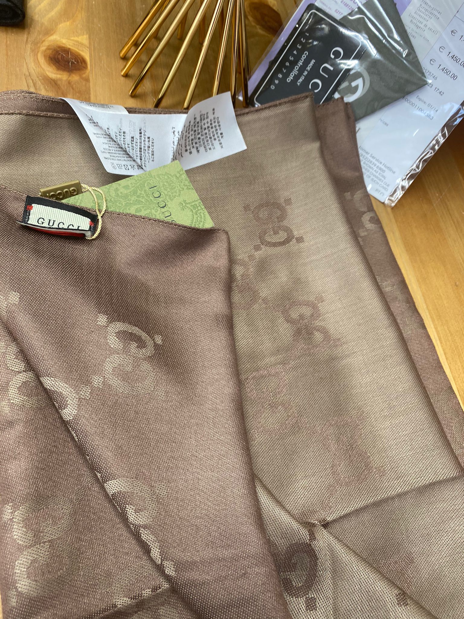 Orjinal Yün İpek A Kalite Çift Taraflı Marka Şal - Mocha - Organic ScarfsOrganic Scarfs