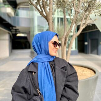 Oxygen His Serisi Pamuk Şal - Saks - Organic ScarfsOrganic Scarfs