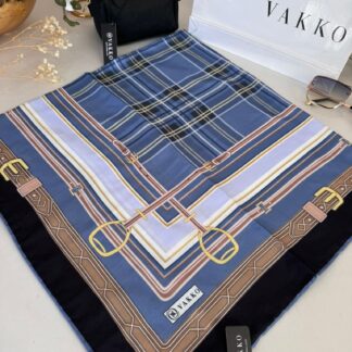 Vakko Ekose Desen Pamuk Soft Eşarp 68190 - Petrol
