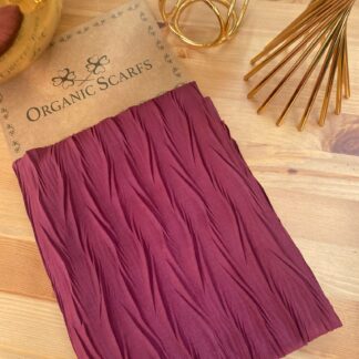 Pliseli Ağaç Kabuğu Şal - Bordo - Organic ScarfsOrganic Scarfs