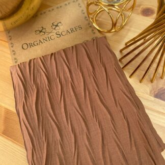 Pliseli Ağaç Kabuğu Şal - Çikolata - Organic ScarfsOrganic Scarfs
