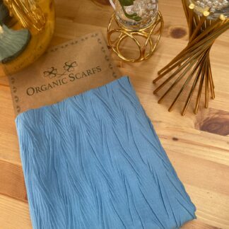 Pliseli Ağaç Kabuğu Şal - İndigo - Organic ScarfsOrganic Scarfs