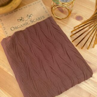 Pliseli Ağaç Kabuğu Şal - Kahverengi - Organic ScarfsOrganic Scarfs