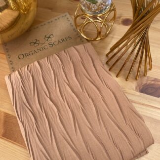 Pliseli Ağaç Kabuğu Şal - Karamel - Organic ScarfsOrganic Scarfs