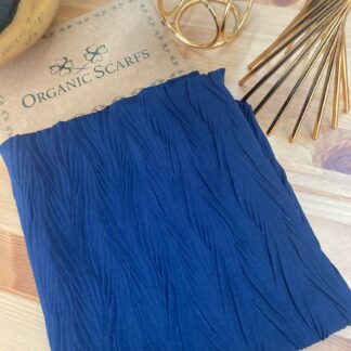 Pliseli Ağaç Kabuğu Şal - Lacivert - Organic ScarfsOrganic Scarfs