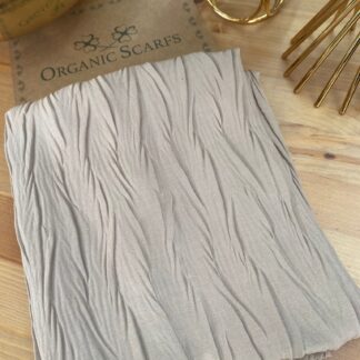 Pliseli Ağaç Kabuğu Şal - Soft Vizon - Organic ScarfsOrganic Scarfs