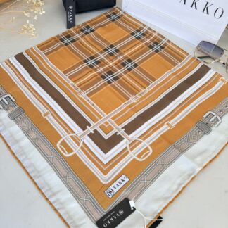 Vakko Ekose Desen Pamuk Soft Eşarp 68190 - Safran